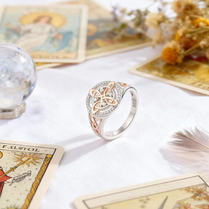 Elegant 2-Tone Celtic Knot Zircon Ring