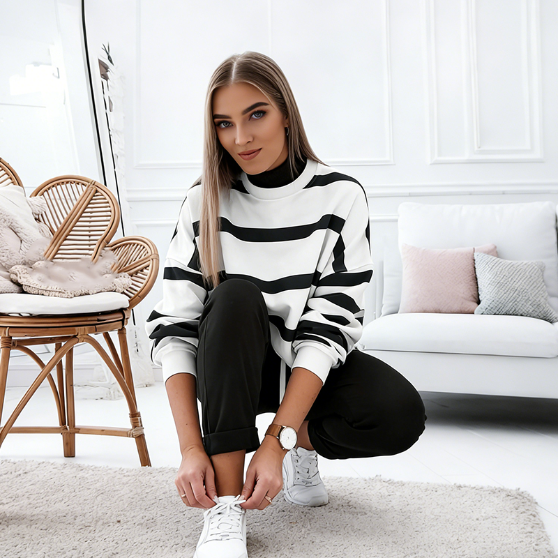 Striped 2-delad träningsoverall för damer