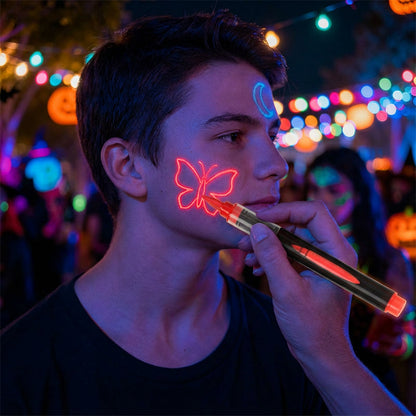 8-färgade UV-självlysande ansikts- och kroppsfärgspennor