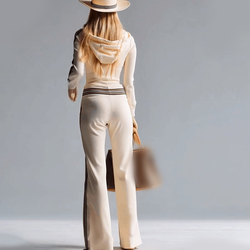 Huvtröja med V-ringning och dragkedja för damer