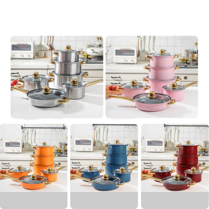 Kokset i rostfritt stål med nonstick-beläggning