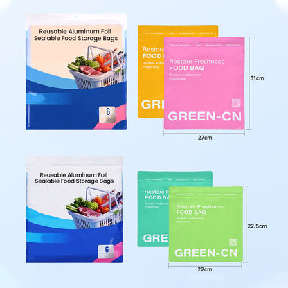 🥡Återanvändbara förslutningsbara matförvaringspåsar av aluminiumfolie  🔒✨ ♻️🛒