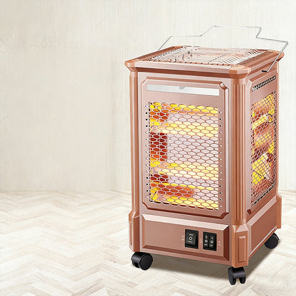 5-sidig bärbar elektrisk värmare med grillplatta