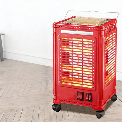 5-sidig bärbar elektrisk värmare med grillplatta