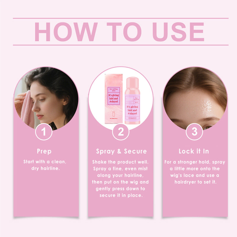 Felfri osynlig peruk och spets smälta spray