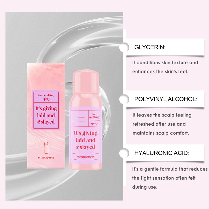 Felfri osynlig peruk och spets smälta spray