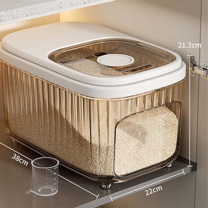 Matförvaringsbehållare med stor kapacitet och skjutlock