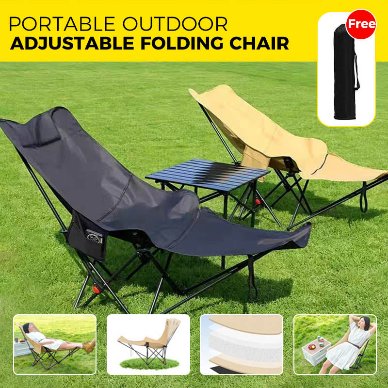 🪑 50% RABATT! 🌿 Portabel Justerbar Hopfällbar Stol för Utomhusbruk – Lätt, Stabil & Mångsidig – Perfekt för Trädgård, Camping, Strand eller Terrass – Enkel Transport och Montering 🏕️✨