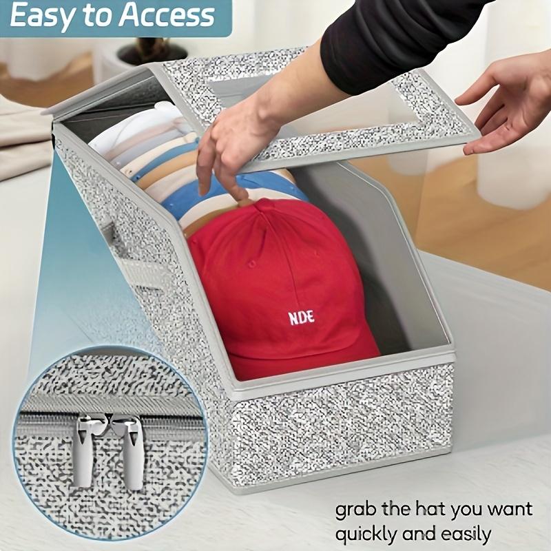 🧢60% RABATT! 🎉 Stapelbara Förvaringslådor för Kepsar – Rymdsparande, Dammtäta & Genomskinliga Sidor 📦📦
