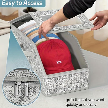 🧢60% RABATT! 🎉 Stapelbara Förvaringslådor för Kepsar – Rymdsparande, Dammtäta & Genomskinliga Sidor 📦📦