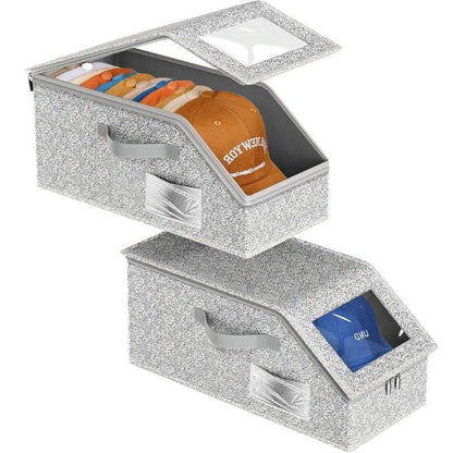 🧢60% RABATT! 🎉 Stapelbara Förvaringslådor för Kepsar – Rymdsparande, Dammtäta & Genomskinliga Sidor 📦📦