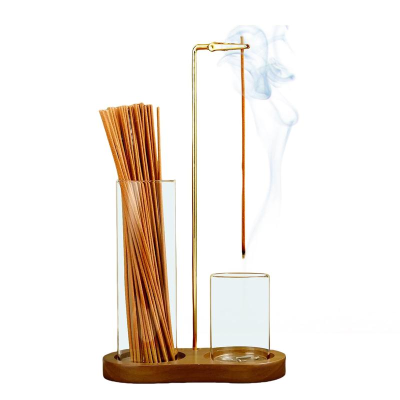 🕯️ 50 % RABATT!🌿 Skapar lugn atmosfär – 2‑i‑1 rökelselykta, naturträ, trevlig aromaupplevelse
