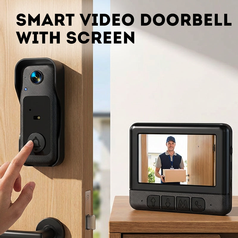 ⏳Begränsad tid 50 % rabatt⏰Trådlös smart videodörrklocka med skärm📹