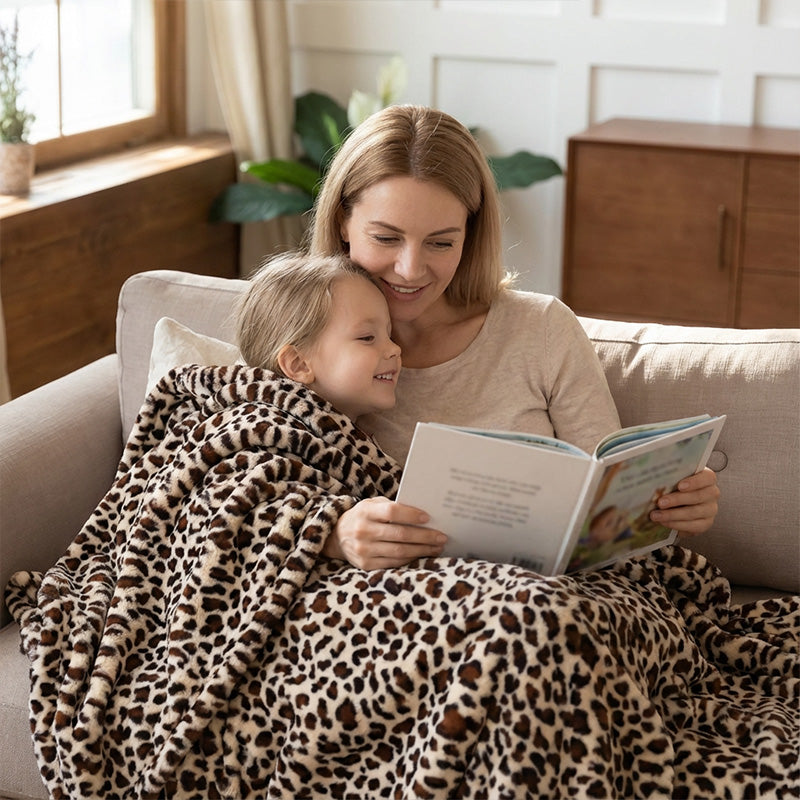 🛋️ 50% RABATT! 🎉 Leopardmönstrad Pläd – Supermjuk, Varm & Dekorativ 🐆📦