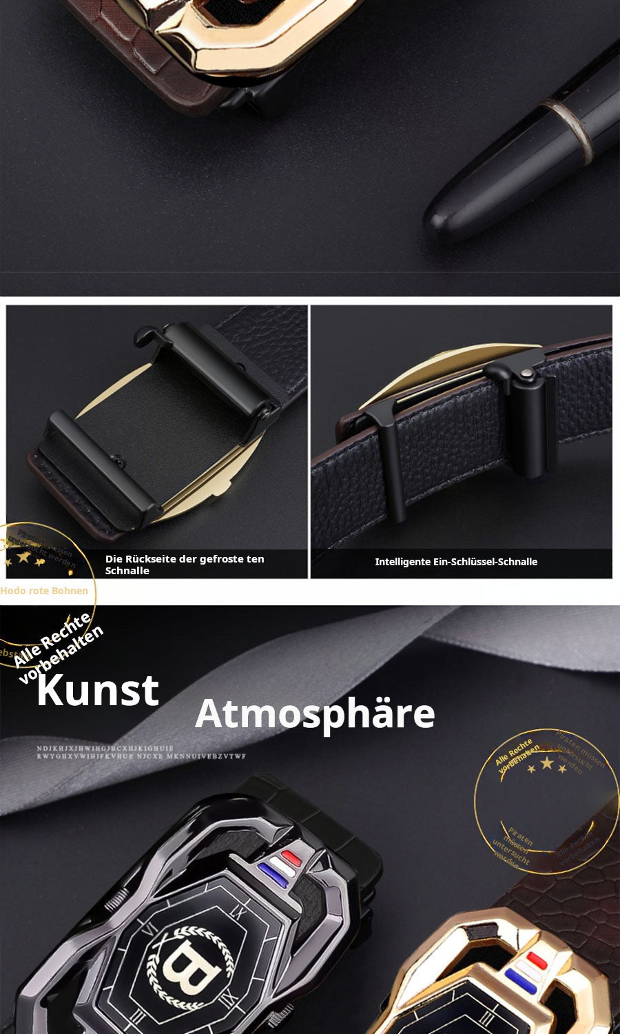 🐊Leather belt for men with elegant crocodile leather pattern, with automatic buckle and made of cowhide.