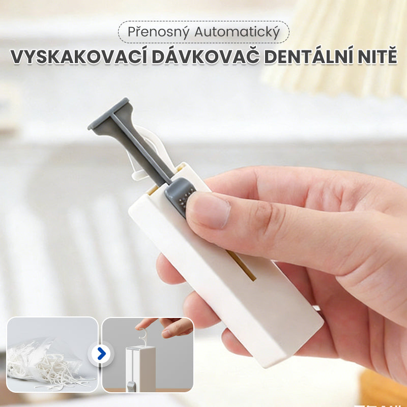 Engångsflosspinnar Bärbar automatisk flossdispenser