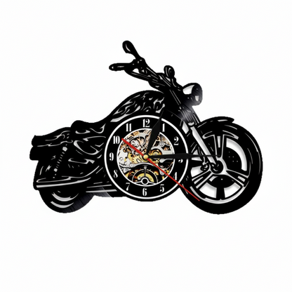 ⏳Begränsad tid 50 % rabatt⏰Retro motorcykel vinylskiva väggklocka