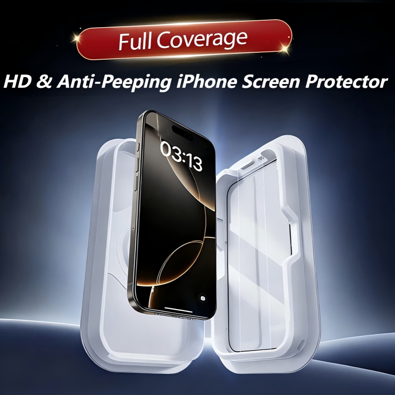 HD-skärmskydd med full täckning och anti-spionfunktion för iPhone