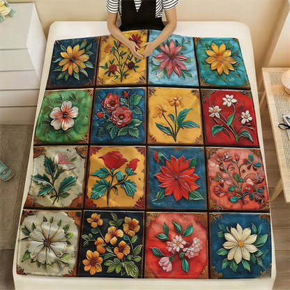 🔥🎁2026 Nyheter 50 % rabatt🔥 En mysig och mjuk flanellfilt med blommönster🛌