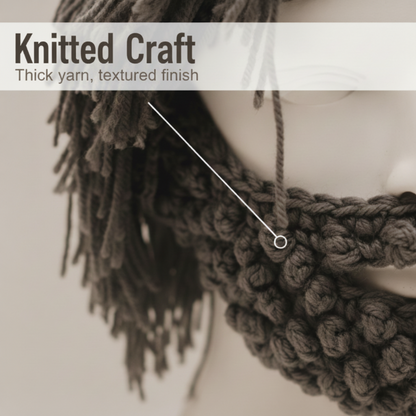 📢📢50 % rabatt!! ⏰ Punkhatt med peruk och stickad skägg – Unik stil, färdig att bära & kostymtillbehör 💥