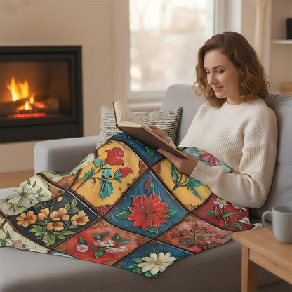 🌸 Mysighem i ett enda drag – flanellduk med levande blommönster! ✨