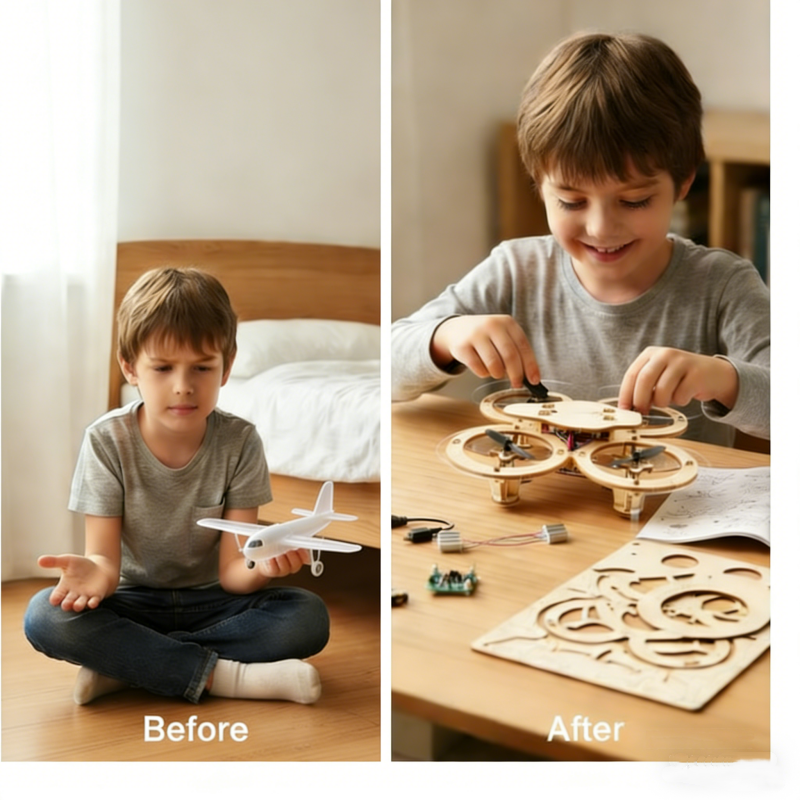 ⏰ Endast nu – 50 % rabatt! ✈️ DIY-byggsats för trädrönare för barn – bygg & flyg själv, perfekt present 🎁💥