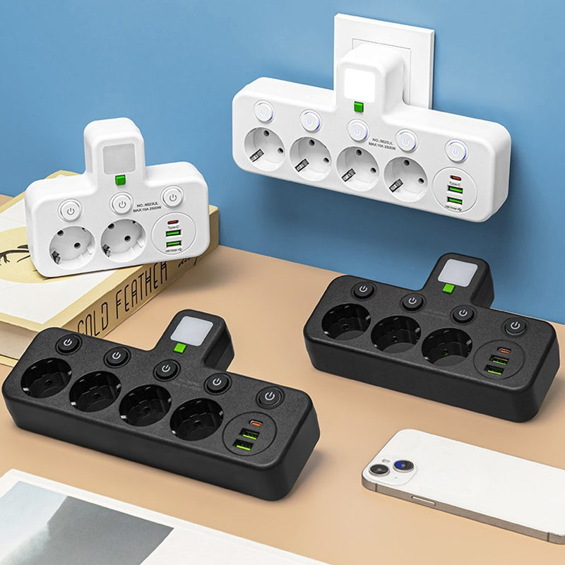 🔌 50% RABATT! ⚡ Smart Grenuttag med USB – Överbelastningsskydd, USB-C Laddning & Barnsäker Skydd 🔒