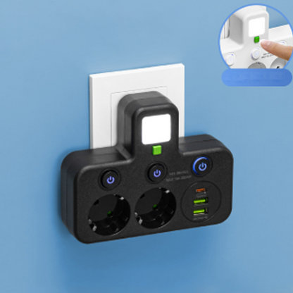 🔌 50% RABATT! ⚡ Smart Grenuttag med USB – Överbelastningsskydd, USB-C Laddning & Barnsäker Skydd 🔒