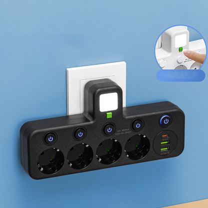 🔌 50% RABATT! ⚡ Smart Grenuttag med USB – Överbelastningsskydd, USB-C Laddning & Barnsäker Skydd 🔒