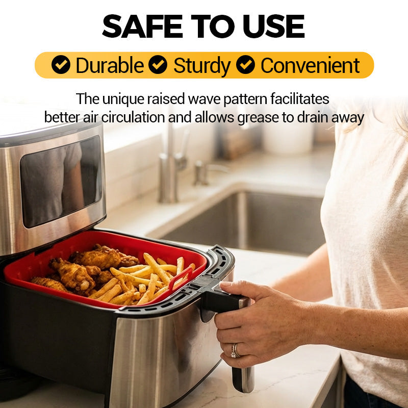 🍟 ✨ Återanvändbar Silikonkanna för Airfryer – Måttanpassad, Lätt att Rensa & Lång Livslängd 🔥