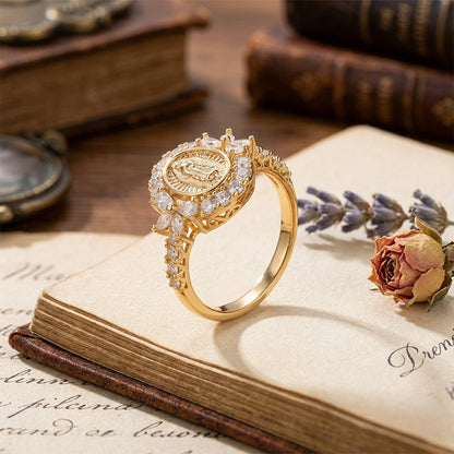 ✨🔥Elegant ring med Jungfru Maria-emblem💍