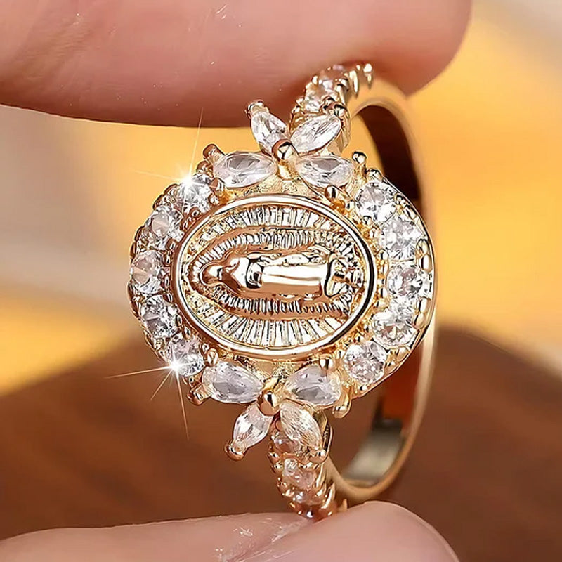 ✨🔥Elegant ring med Jungfru Maria-emblem💍