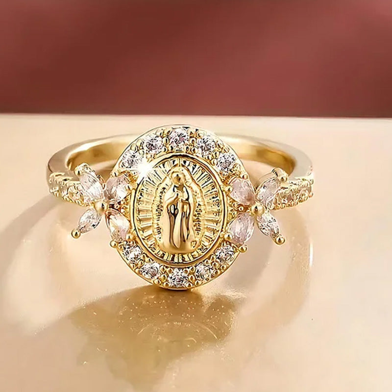 ✨🔥Elegant ring med Jungfru Maria-emblem💍