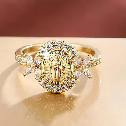 ✨🔥Elegant ring med Jungfru Maria-emblem💍