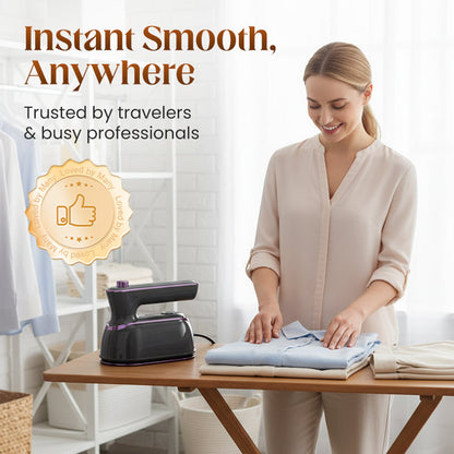 👔 50% RABATT! ✨ Hopfällbar Handhållen Ångstrykjärn – 180° Roterande Handtag, Snabb Uppvärmning & Perfekt för Resor 🌍