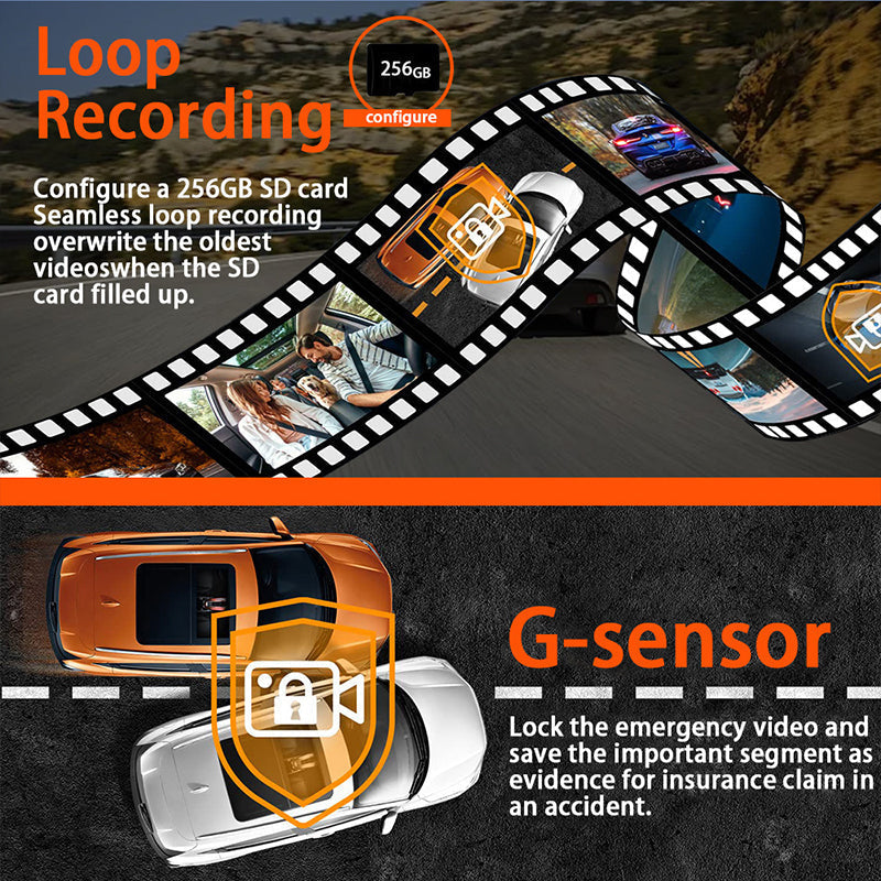 🚗📹 50% RABATT! | 4-kanals HD Dashcam – Fram, Interiör & Bak, 1080P, WiFi & GPS!