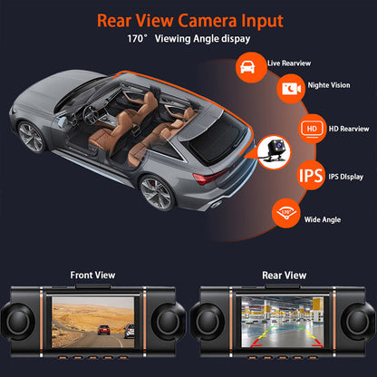 🚗📹 50% RABATT! | 4-kanals HD Dashcam – Fram, Interiör & Bak, 1080P, WiFi & GPS!