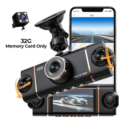 🚗📹 50% RABATT! | 4-kanals HD Dashcam – Fram, Interiör & Bak, 1080P, WiFi & GPS!
