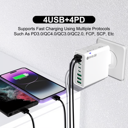 🔥50 % rabatt🔥8 i 1 Vattentäta Portar USB Snabbladdare