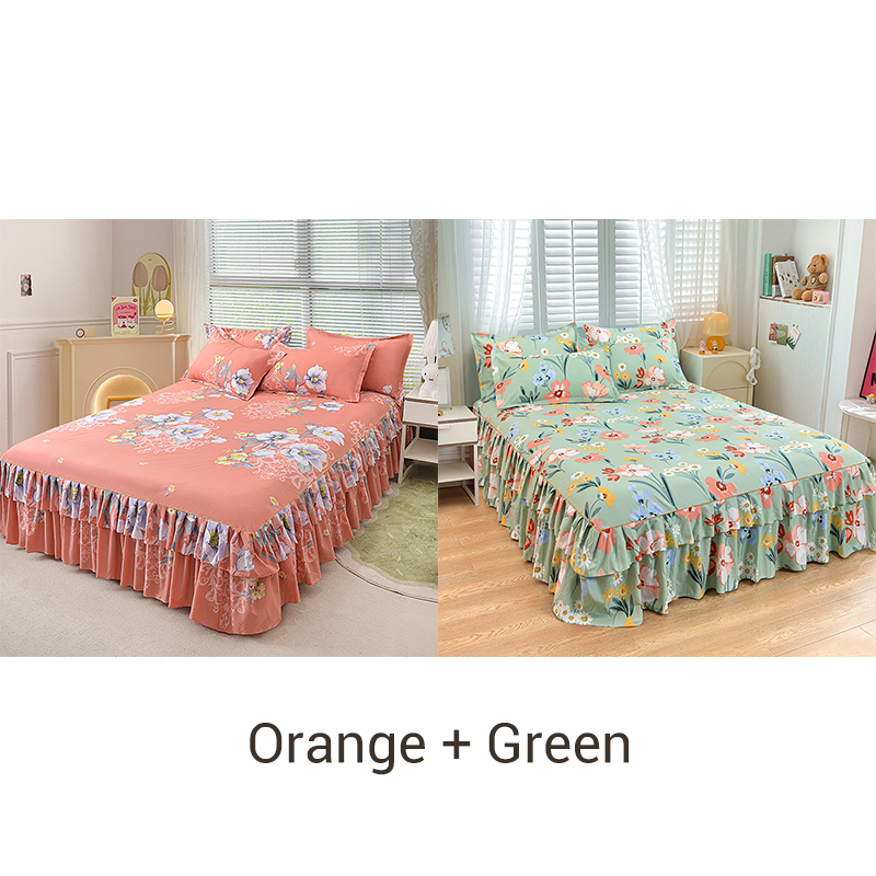 ⏳Begränsad tid 50 % Rabatt⏰3-delat set med volangförsedd sängkjol🛏️