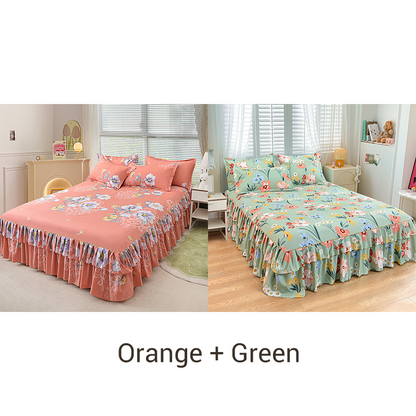 ⏳Begränsad tid 50 % Rabatt⏰3-delat set med volangförsedd sängkjol🛏️