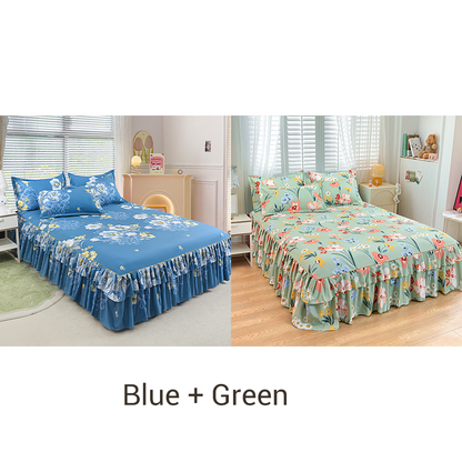 ⏳Begränsad tid 50 % Rabatt⏰3-delat set med volangförsedd sängkjol🛏️