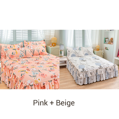 ⏳Begränsad tid 50 % Rabatt⏰3-delat set med volangförsedd sängkjol🛏️