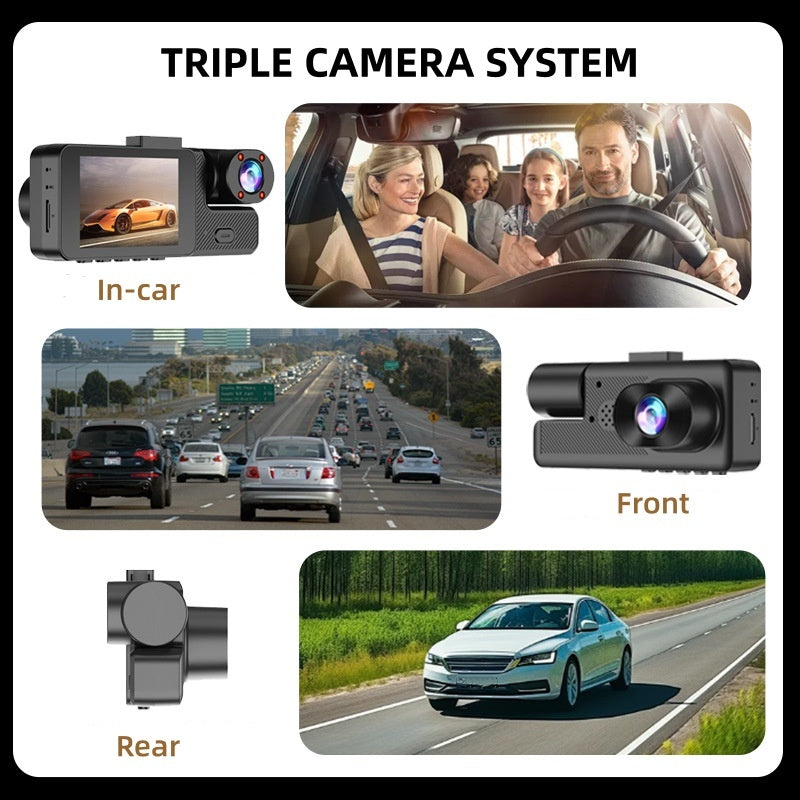 🔥 50 % rabatt 🚗 3-kanals Full HD 1080P-bilkamera med Wi-Fi