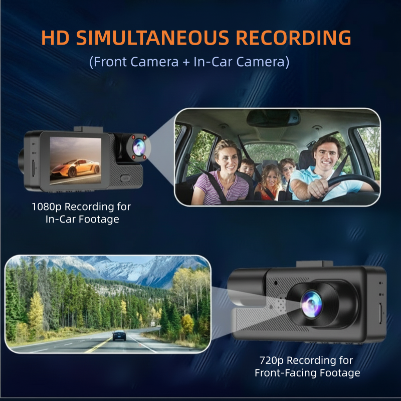 🔥 50 % rabatt 🚗 3-kanals Full HD 1080P-bilkamera med Wi-Fi