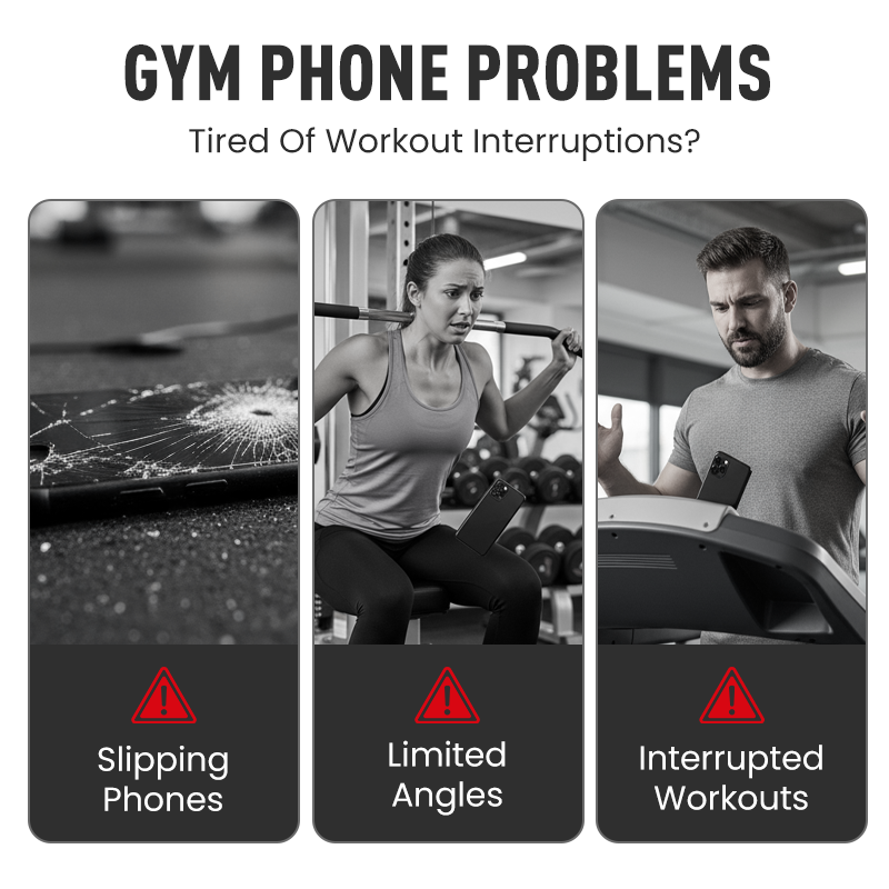 360° vridbar magnetisk telefonhållare för gymmet