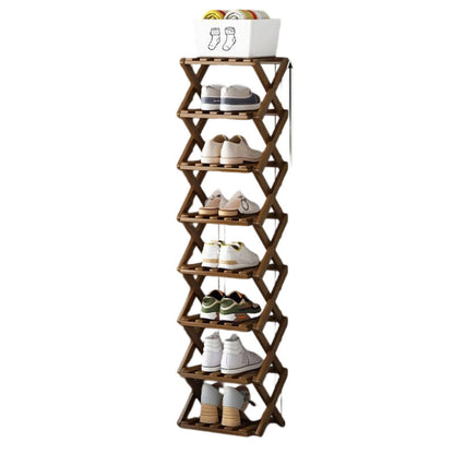 🔥🔥50 % RABATT!!👟Slitstarkt, hopfällbart skoställ av bambu