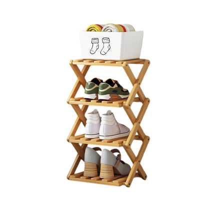 🔥🔥50 % RABATT!!👟Slitstarkt, hopfällbart skoställ av bambu