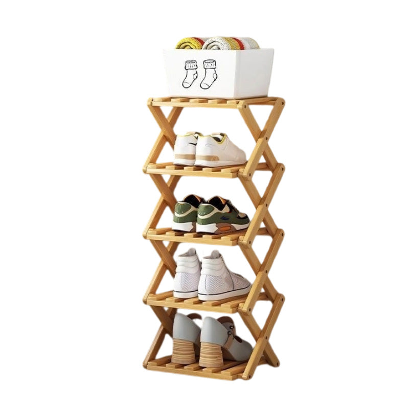🔥🔥50 % RABATT!!👟Slitstarkt, hopfällbart skoställ av bambu