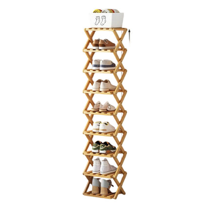 🔥🔥50 % RABATT!!👟Slitstarkt, hopfällbart skoställ av bambu
